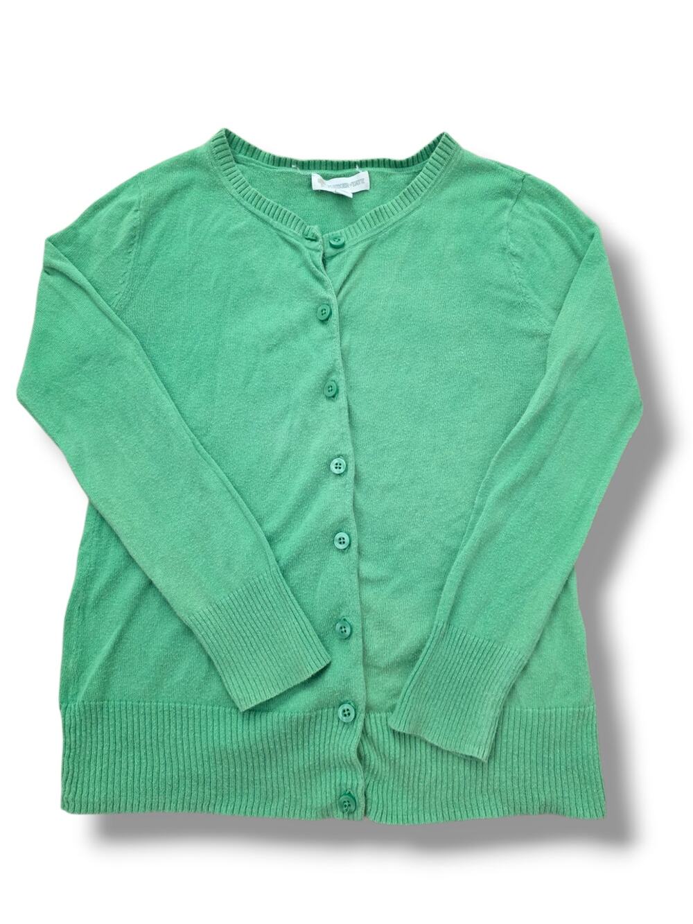 Tucker + Tate Girls 7/8 Cardigan Sweater Grass Green 100% Cotton Lightweight